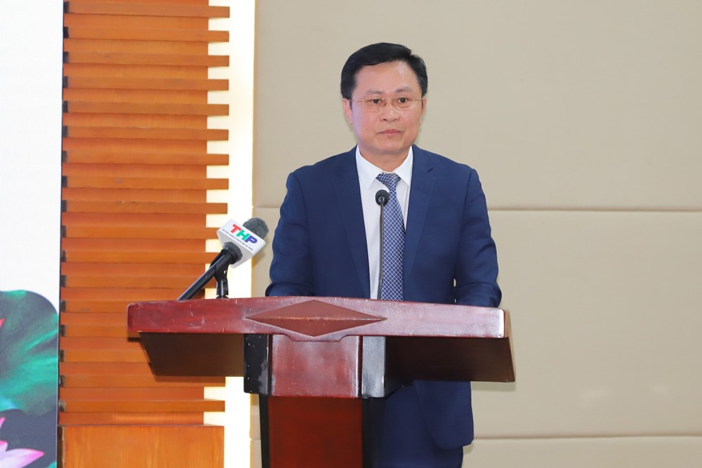 Ông Phạm Văn Tuấn tân Giám đốc Sở Thông tin và Truyền thông phát biểu nhận nhiệm vụ. Ảnh: Đàm Thanh
