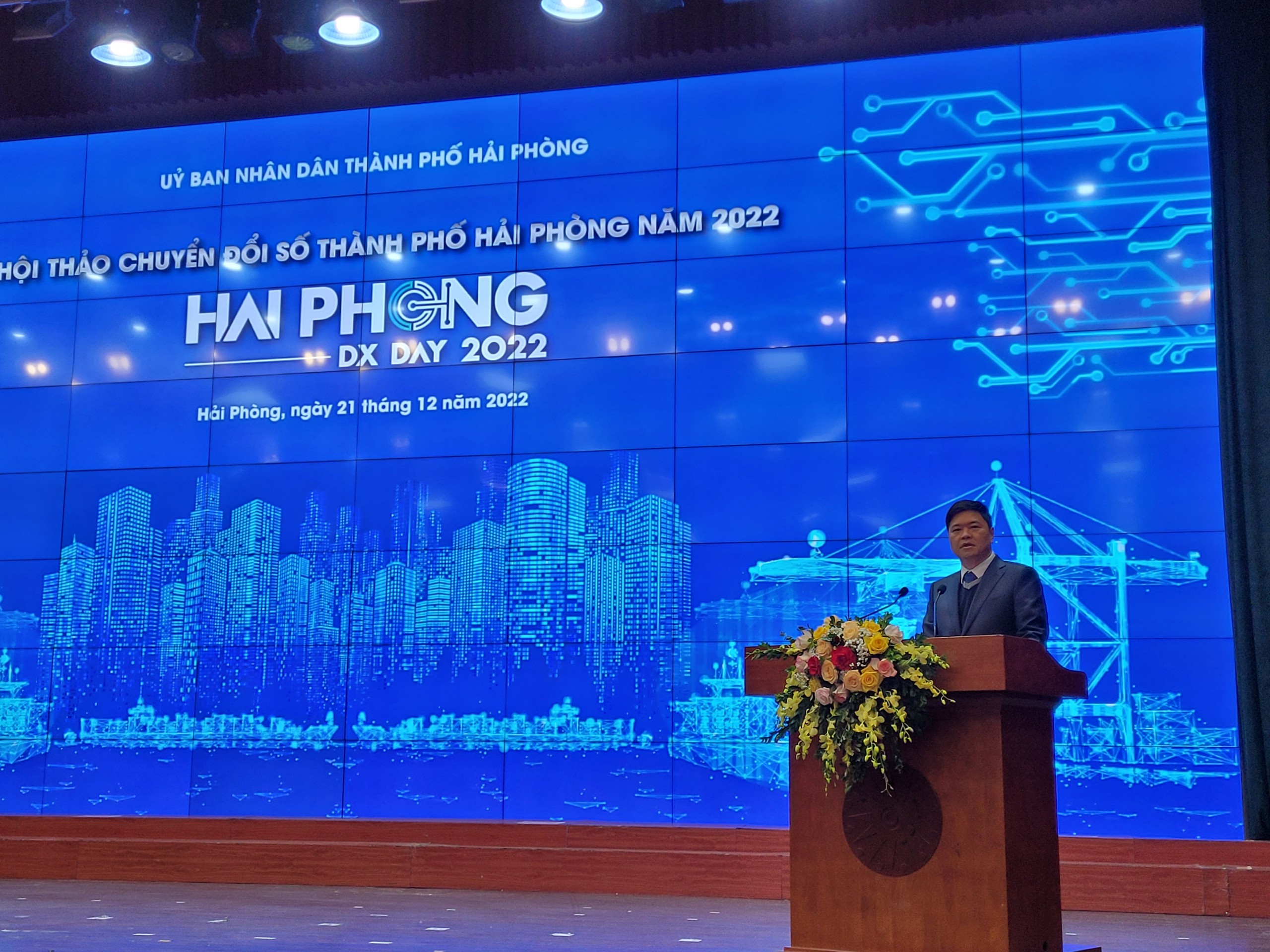 Ông Hoàng Minh Cường, Phó Chủ tịch UBND TP.Hải Phòng phát biểu khai mạc Hội thảo