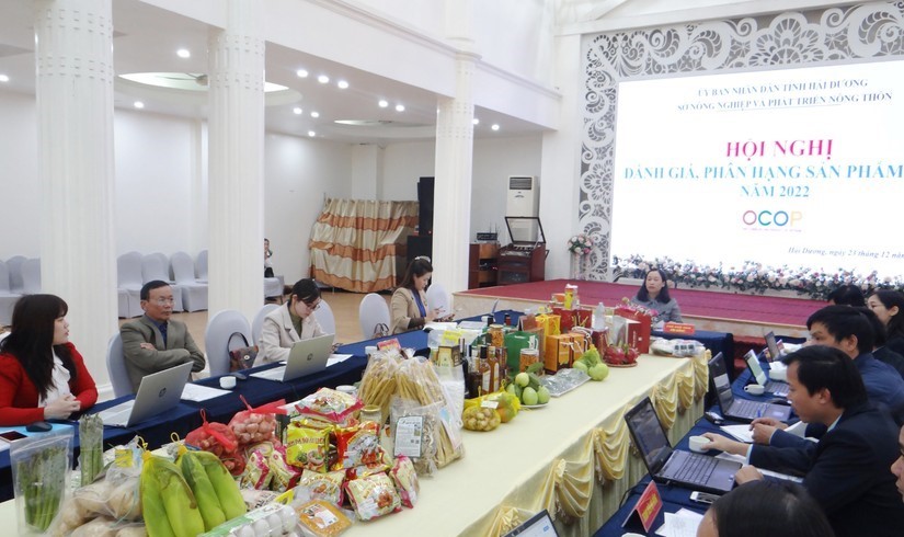 Hội nghị đánh giá, xếp hạng sản phẩm OCOP đợt 2 năm 2022. Ảnh: NP