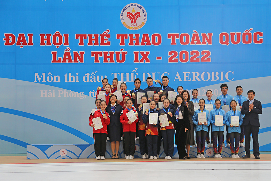 Đoàn vận động viên thành phố Hải Phòng xếp thứ Ba toàn đoàn môn thể dục Aerobic tại Đại hội Thể thao toàn quốc lần thứ IX-2022