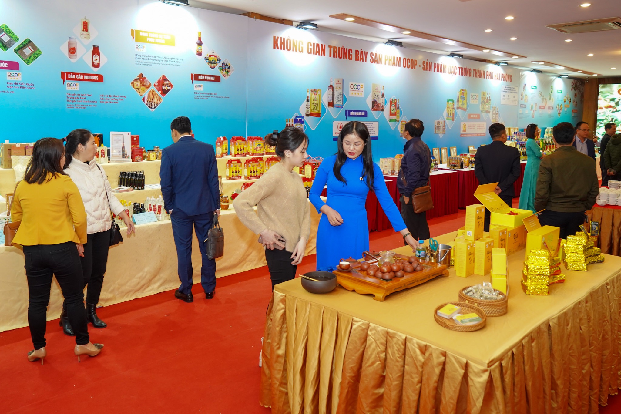 Không gian trưng bày sản phẩm OCOP Hải Phòng tại Hội nghị