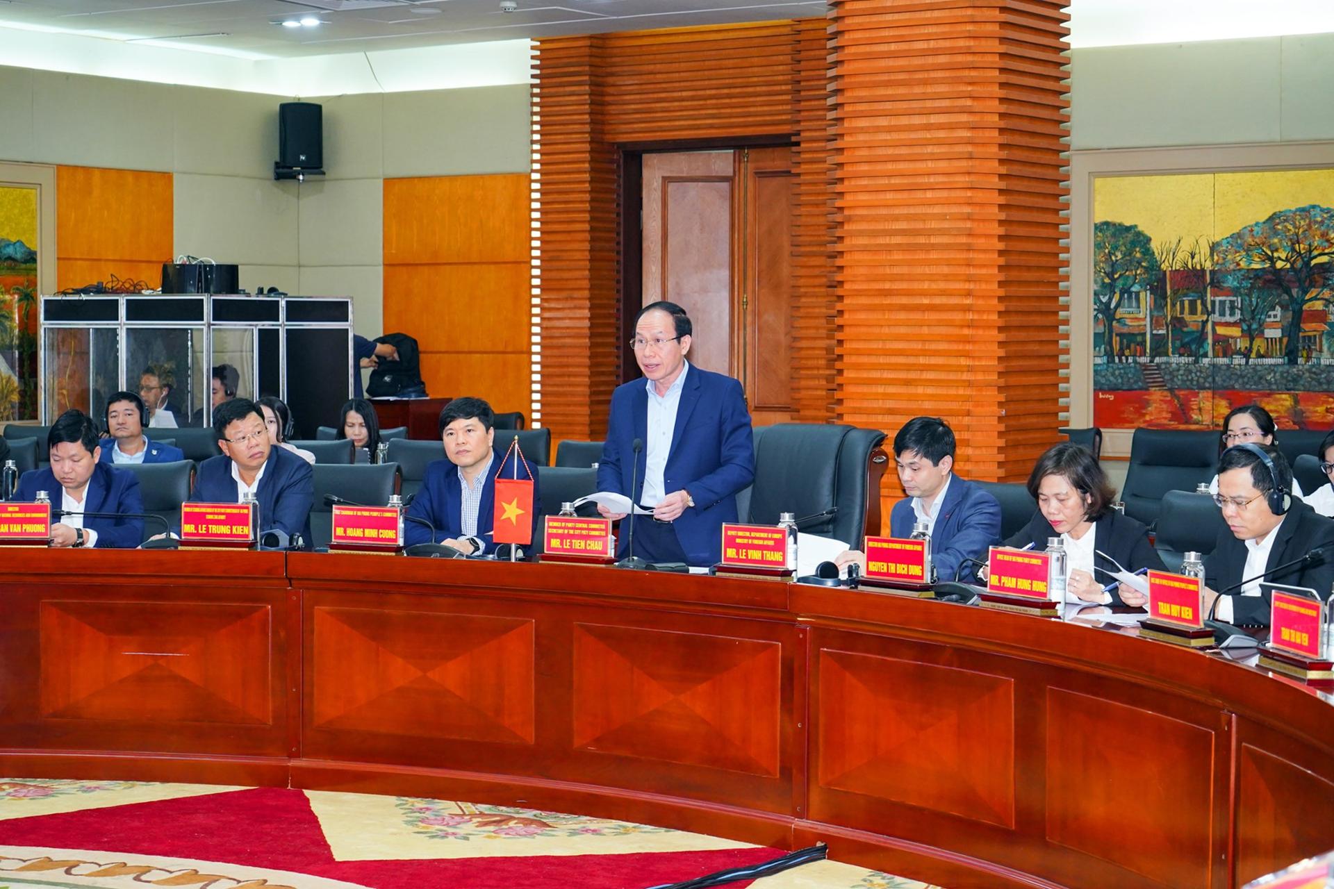 Ông Lê Tiến Châu, Bí thư Thành ủy Hải Phòng phát biểu tại cuộc làm việc