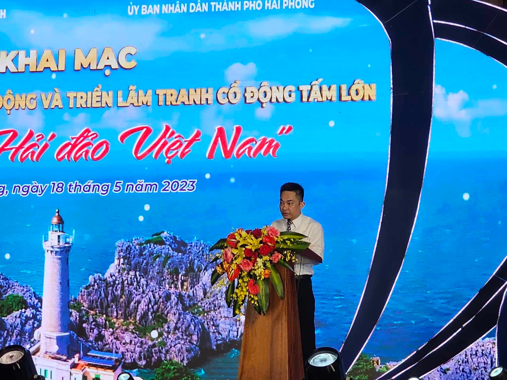 Ông Nguyễn Quốc Huy, Phó Cục trưởng Cục Văn hóa cơ sở - Bộ Văn hóa, Thể thao và Du lịch phát biểu khai mạc. Ảnh: Thanh Sơn