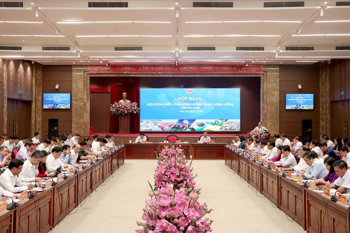 Hội nghị Hội đồng điều phối vùng đồng bằng sông Hồng lần thứ nhất. Ảnh: Như Trung
