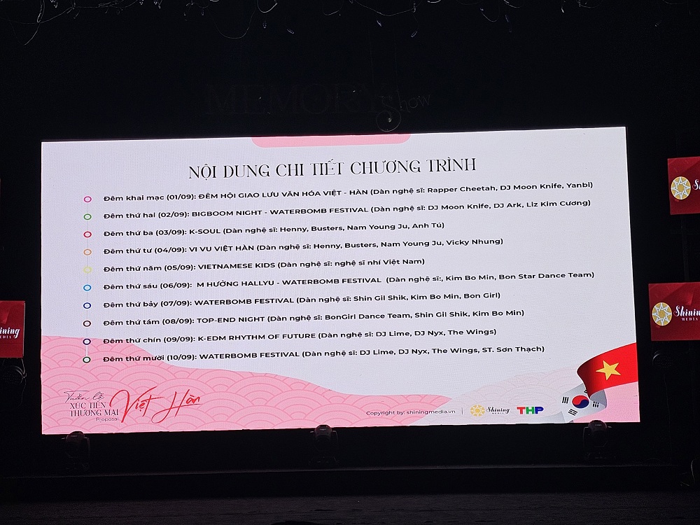 Nội dung chi tiết chương trình 10 đêm nhạc diễn ra trong 10 tối các ngày từ 1/9 -10/9