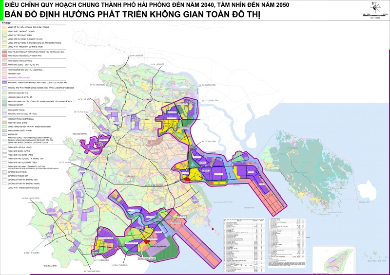 Bản đồ định hướng phát triển không gian toàn đô thị TP. Hải Phòng