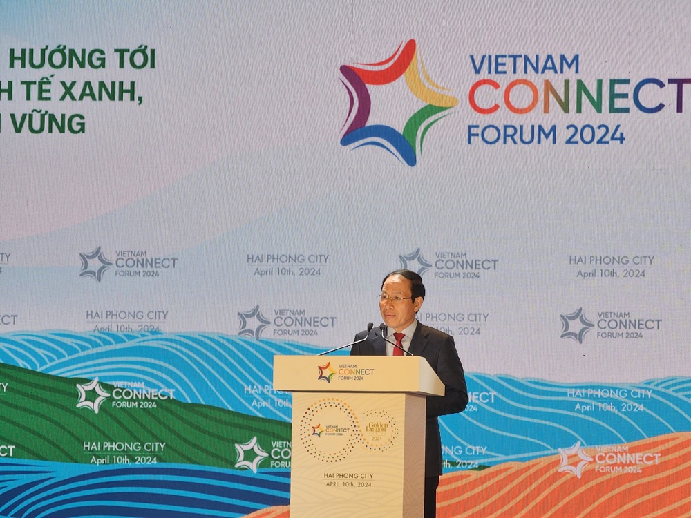 Ông Lê Tiến Châu, Bí thư Thành ủy Hải Phòng phát biểu chào mừng Diễn đàn