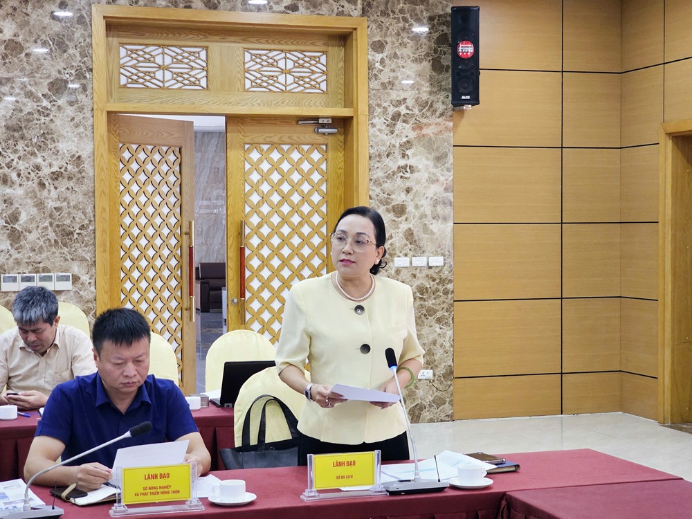Bà Nguyễn Huyền Anh, Giám đốc Sở Du lịch Quảng Ninh thông tin về kết quả du lịch 8 tháng năm 2024 trên địa bàn tỉnh. Ảnh: Thanh Sơn