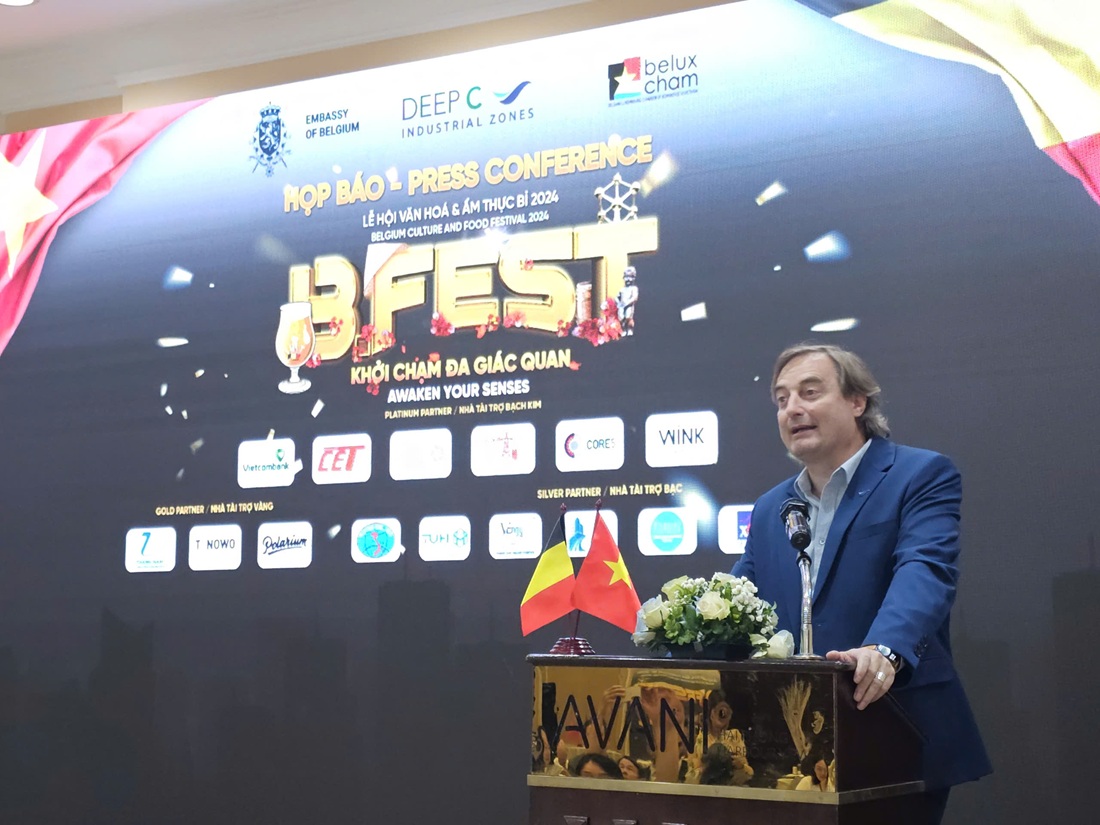 Ông Bruno Jaspaert, Giám đốc điều hành Tổ hợp Khu công nghiệp DEEP C thông tin những nét mới tại B.Fest 2024