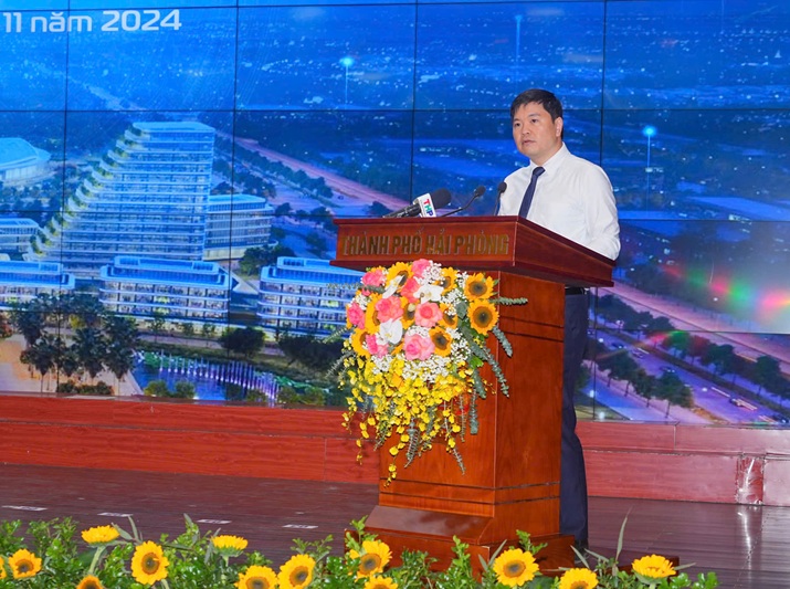 Ông Hoàng Minh Cường, Phó chủ tịch UBND TP. Hải Phòng phát biểu khai mạc
