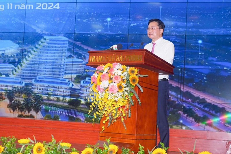 Ông Phạm Văn Tuấn, Giám đốc Sở Thông tin và Truyền thông Hải Phòng phát biểu