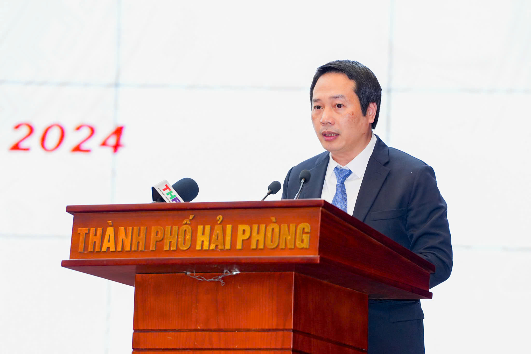 Ông Nguyễn Ngọc Tú, Giám đốc Sở Kế hoạch và Đầu tư Hải Phòng thông tin hướng dẫn triển khai thực hiện kế hoạch phát triển kinh tế - xã hội năm 2025