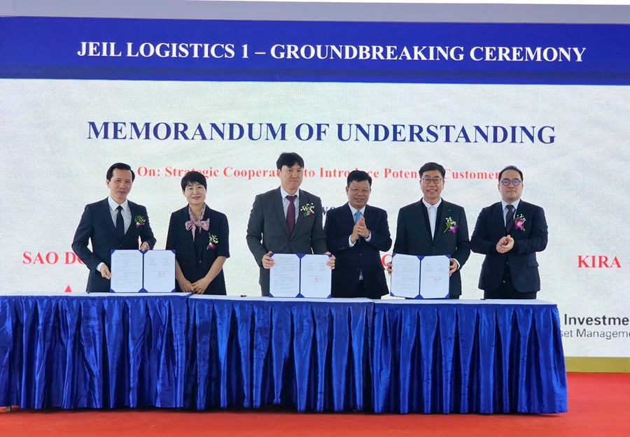 Lễ ký kết MOU về việc hợp tác giữa Jeli Logistics 1, Quỹ quản lý đầu tư Hàn Quốc KIRA và Tập đoàn Sao Đỏ. Ảnh: Thanh Sơn