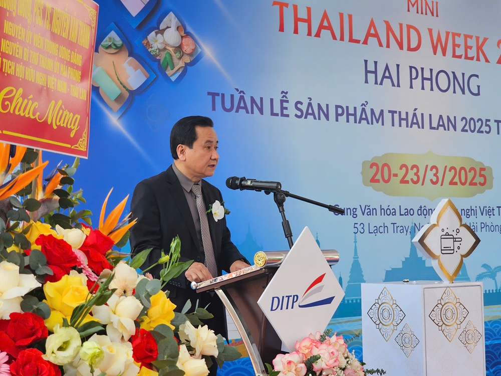 Ông Nguyễn Văn Thành, Giám đốc Sở Công thương Hải Phòng phát biểu khai mạc