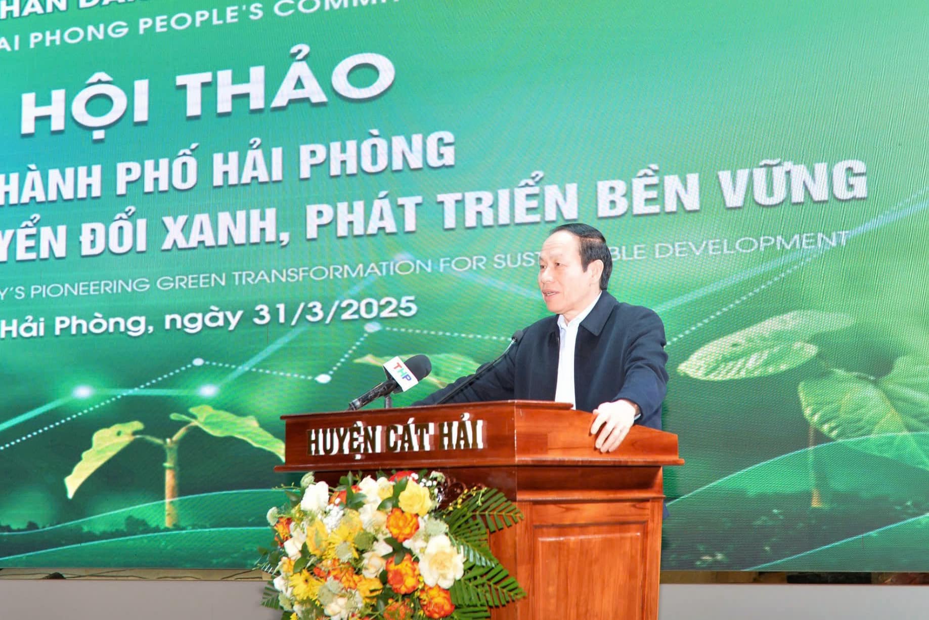 Ông Lê Tiến Châu, Bí thư Thành ủy Hải Phòng phát biểu khai mạc Hội thảo