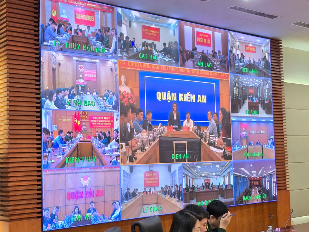 Các điểm cầu quận, huyện trên địa bàn Thành phố. Ảnh: Thanh Sơn