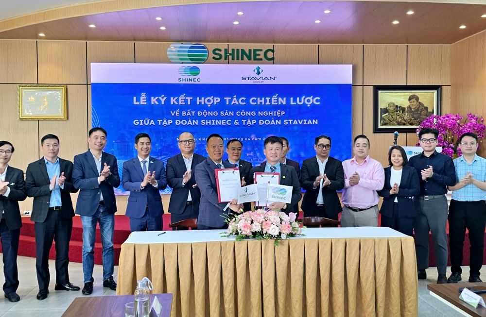 Shinec và Stavian đã ký kết hợp tác chiến lược triển khai các Dự án bất động sản công nghiệp sinh thái trên toàn lãnh thổ Việt Nam. Ảnh: Thanh Sơn