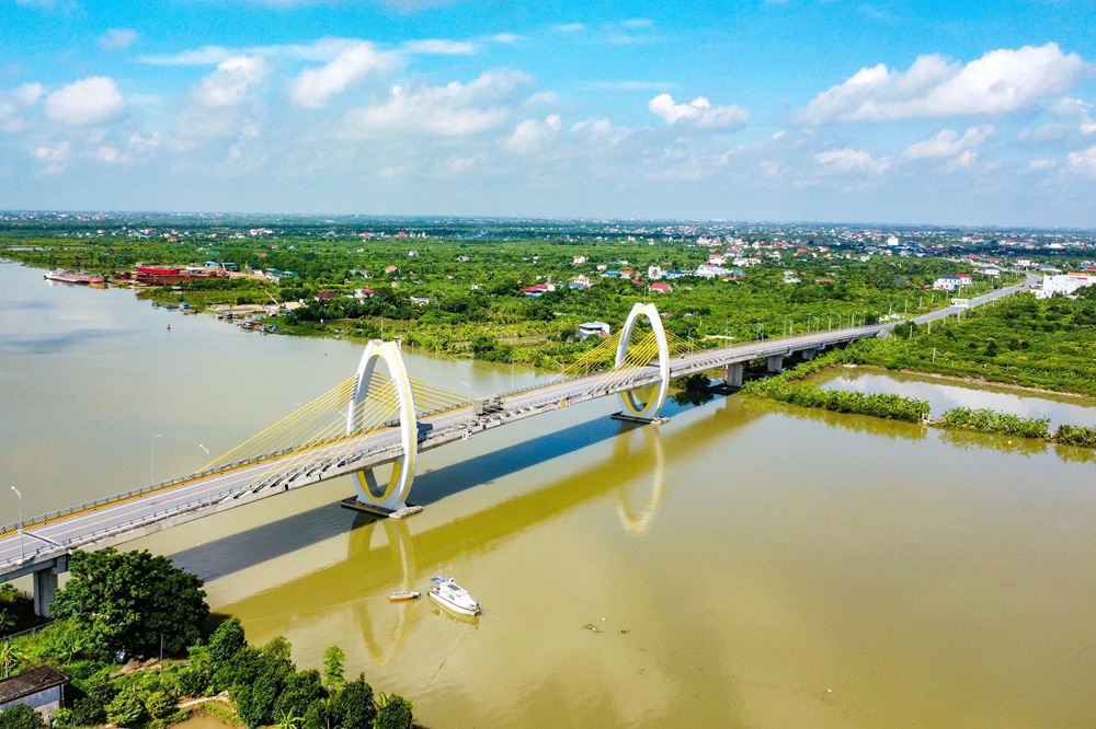 Cầu Quang Thanh kết nối huyện An Lão (Hải Phòng) và huyện Thanh Hà (Hải Dương)