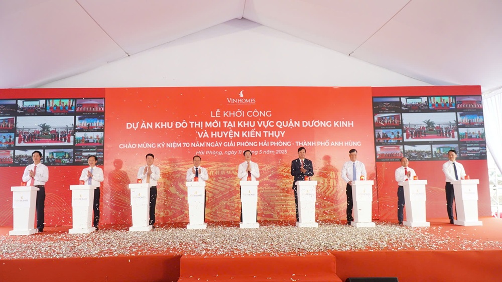Lễ khởi công xây dựng Khu đô thị mới tại khu vực quận Dương Kinh và huyện Kiến Thụy (tên thương mại là Vinhomes Golden City)