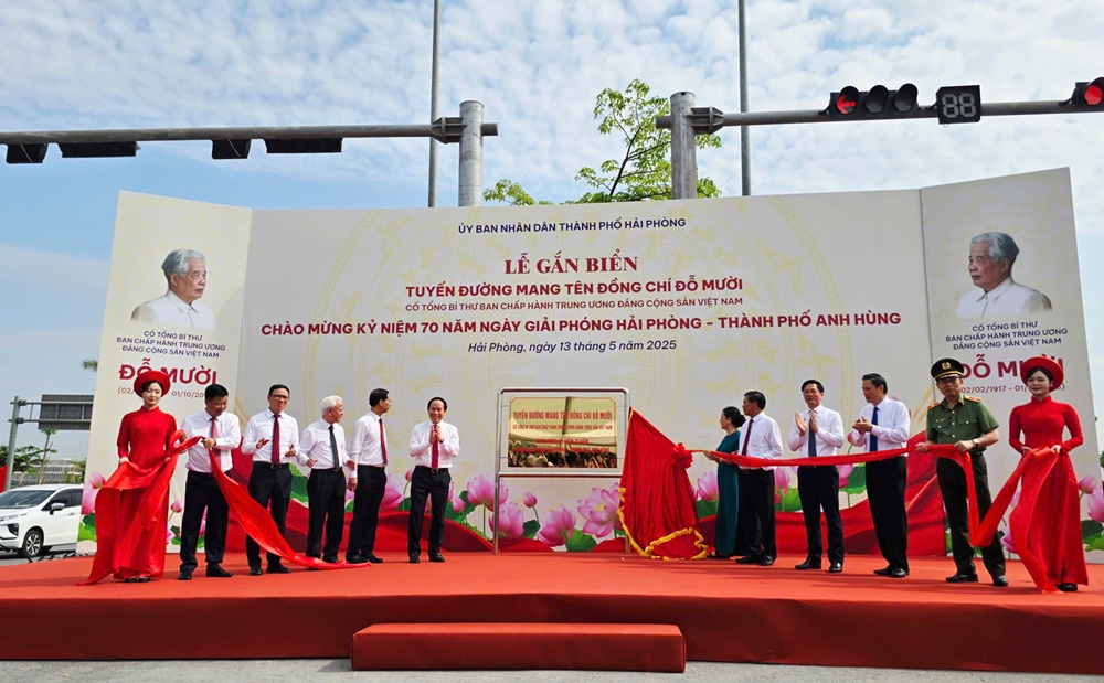 Hải Phòng chính thức có tuyến đường mang tên cố Tổng Bí thư Đỗ Mười. Ảnh: Thanh Sơn