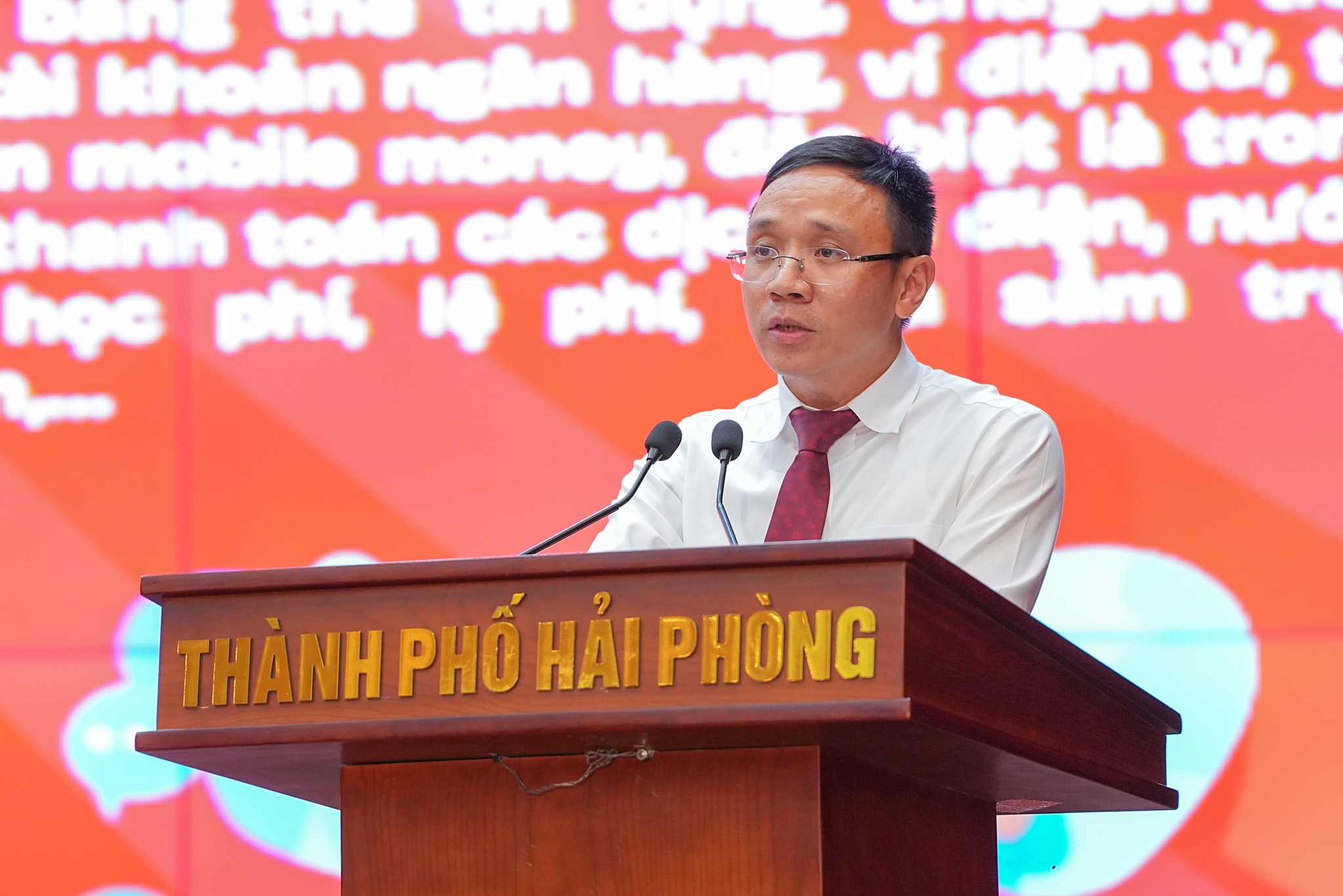 Ông Đào Trọng Đức, Chủ tịch Uỷ ban Mặt trận Tổ quốc Việt Nam thành phố Hải Phòng phát biểu