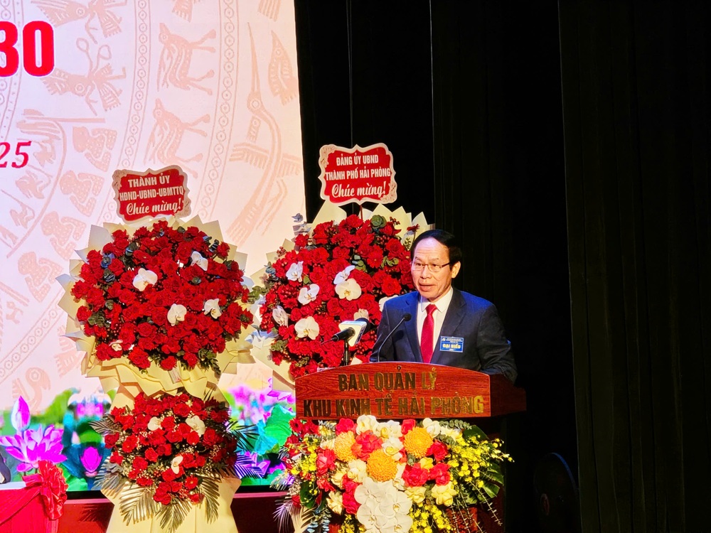 Ông Lê Tiến Châu, Bí thư Thành ủy Hải Phòng phát biểu chỉ đạo tại Đại hội