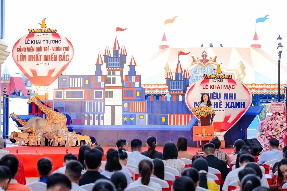 Bà Trần Thị Hoàng Mai, Giám đốc Sở Văn hóa, Thể thao và Du lịch Hải Phòng phát biểu tại lễ khai trương