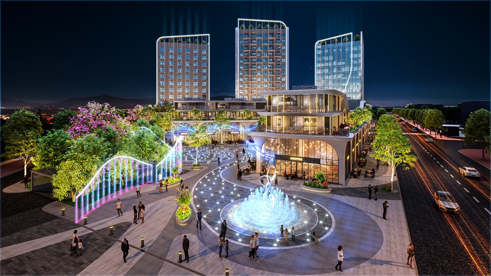 Phối cảnh Dự án Night Square - một Tổ hợp dịch vụ giải trí, khách sạn, văn phòng khép kín