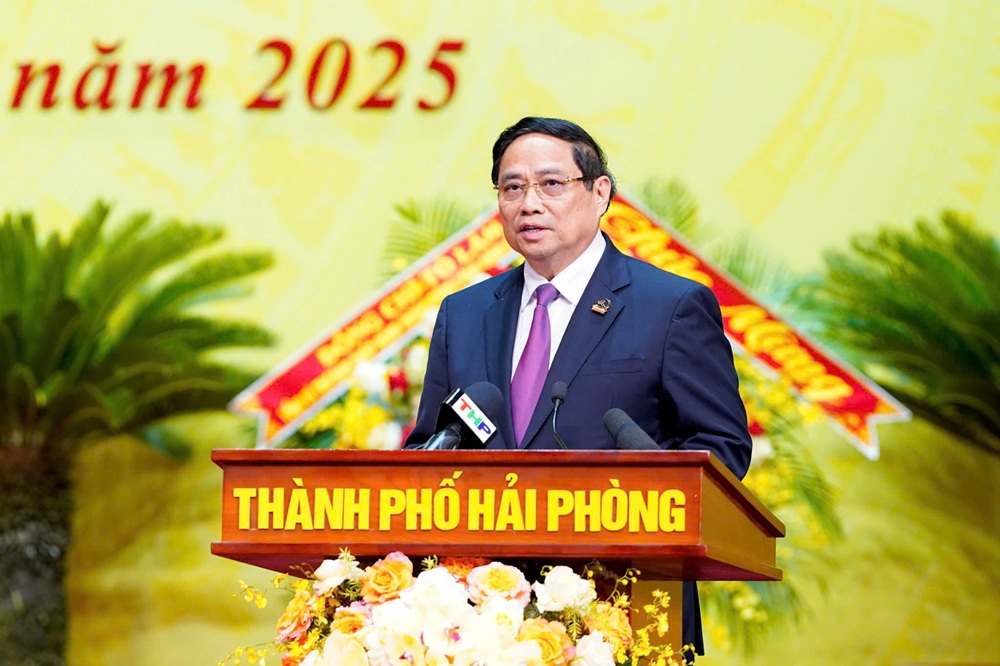 Thủ tướng Chính phủ Phạm Minh Chính phát biểu chỉ đạo tại Đại hội, định hướng cho sự phát triển của thành phố Cảng hiện đại, văn minh, khẳng định vai trò động lực tăng trưởng hàng đầu của cả nước
