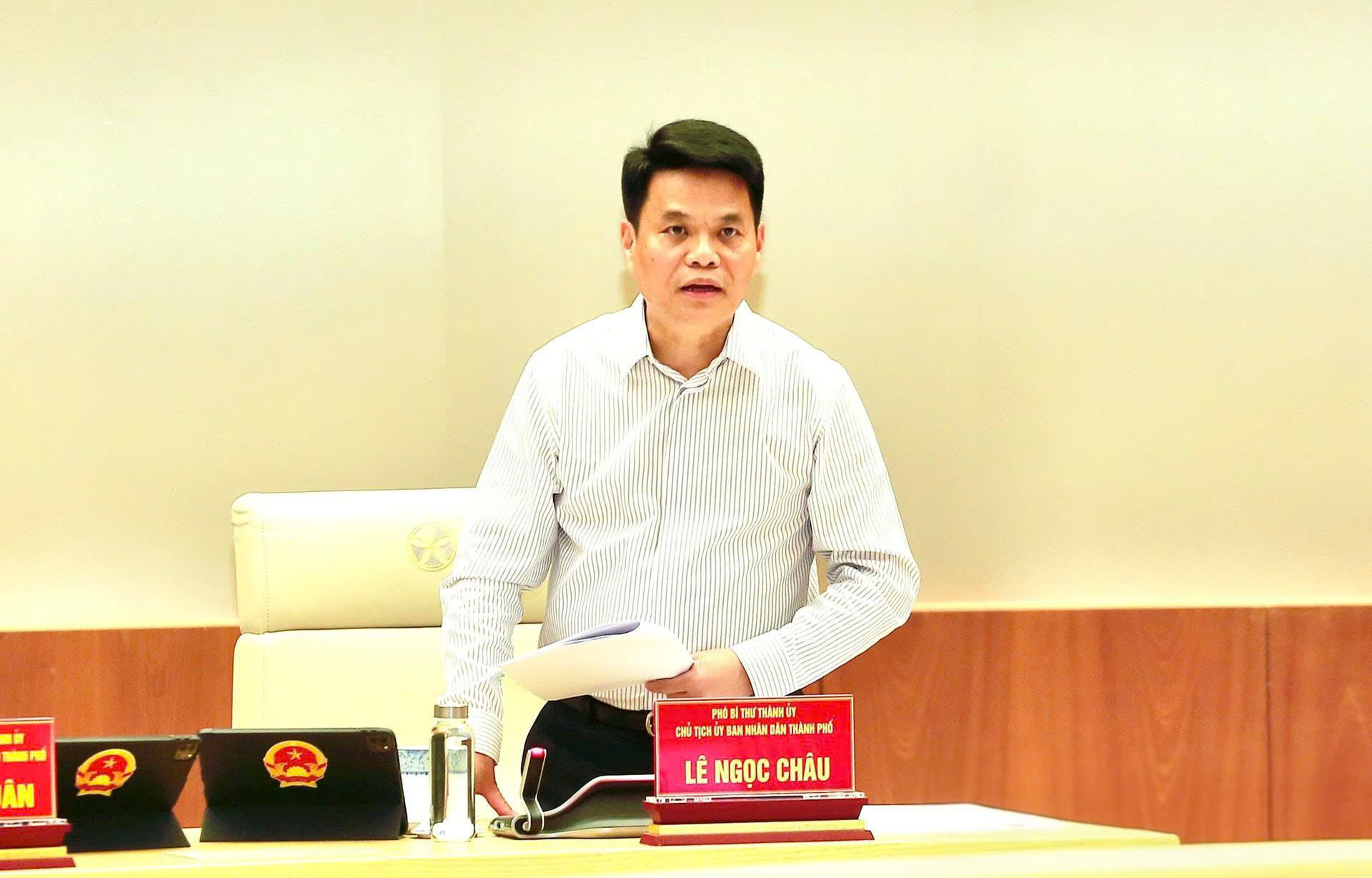 Ông Lê Ngọc Châu, Chủ tịch UBND TP. Hải Phòng phát biểu