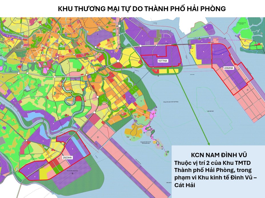 KCN Nam Đình Vũ thuộc vị trí 2 của Khu Thương mại tự do Thành phố Hải Phòng