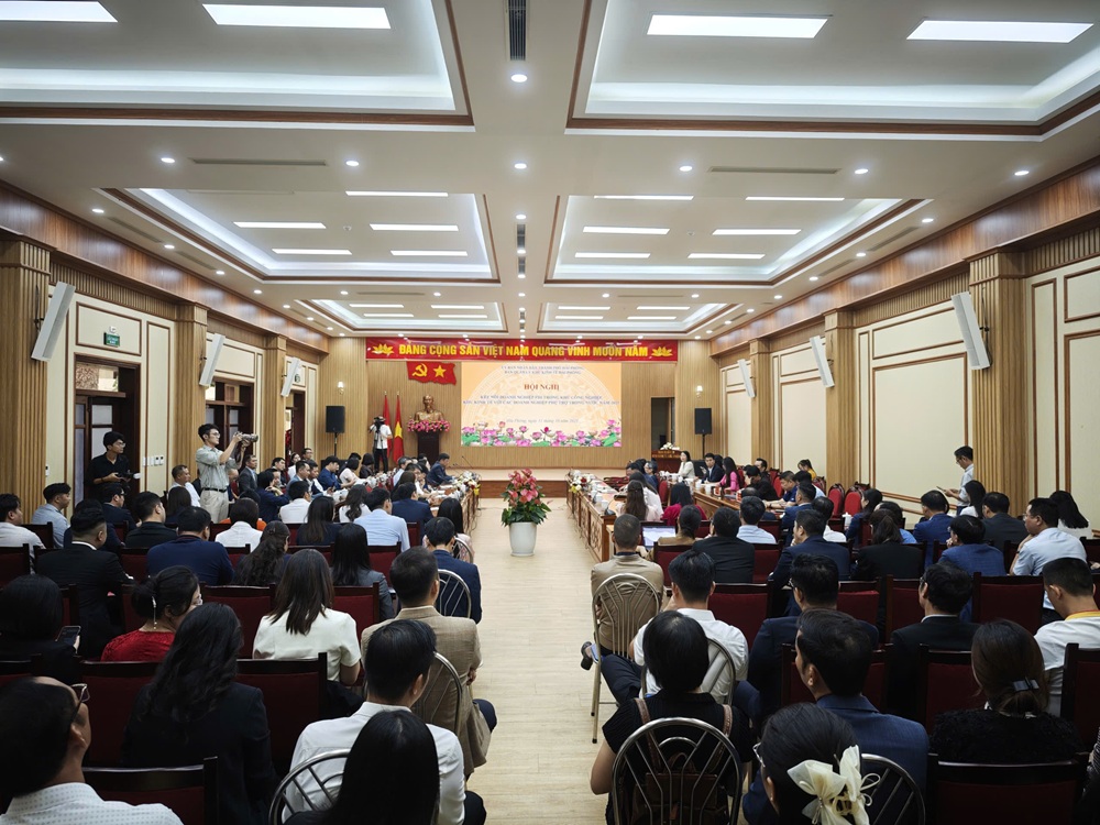 Toàn cảnh Hội nghị kết nối doanh nghiệp FDI trong khu công nghiệp (KCN), khu kinh tế (KKT) trên địa bàn thành phố với các doanh nghiệp phụ trợ trong nước năm 2025. Ảnh: Thanh Sơn