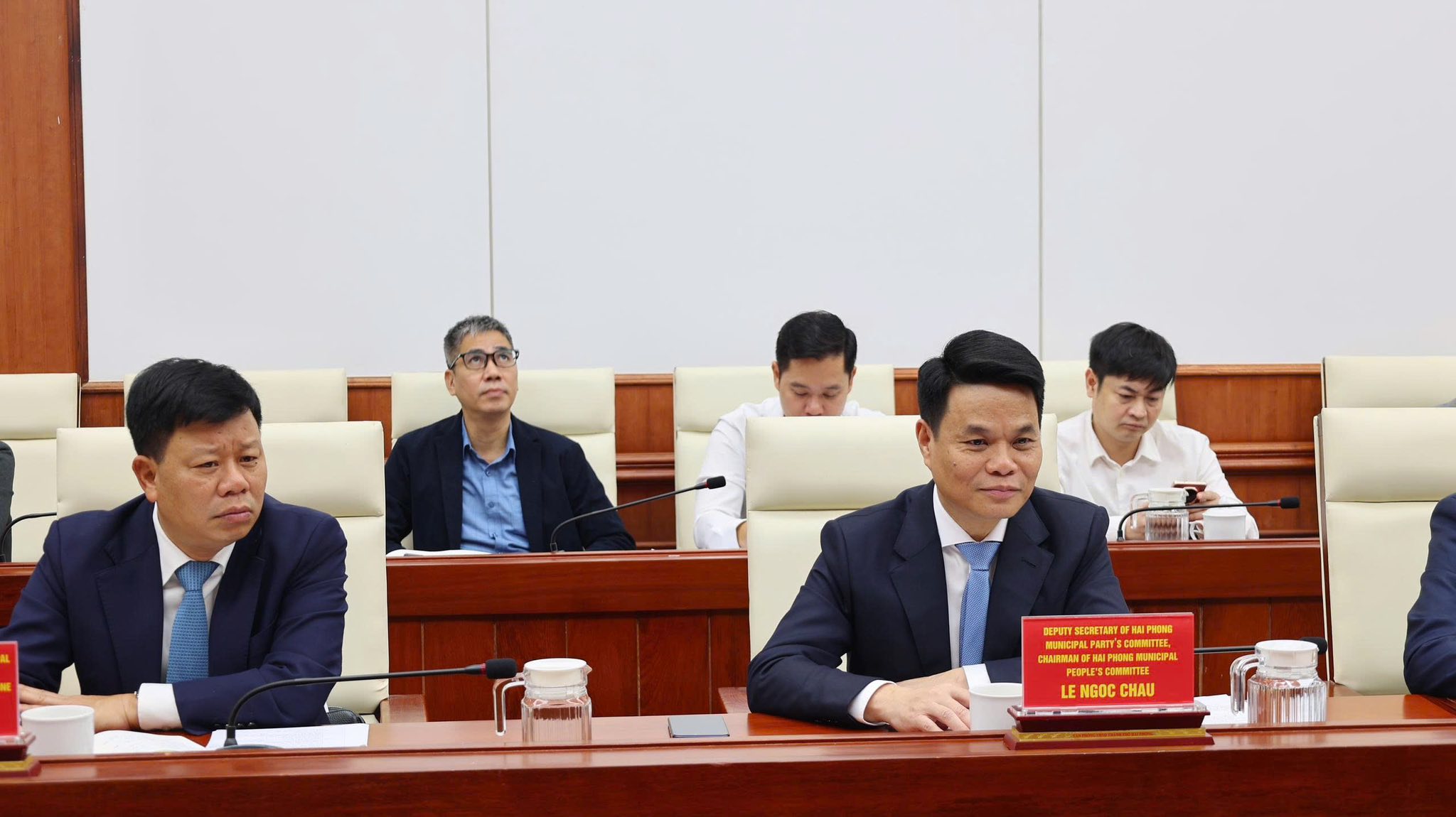 Ông Lê Ngọc Châu, Chủ tịch UBND TP. Hải Phòng chủ trì cuộc làm việc với Công ty CTP Invest Ltd và Công ty Phát triển đô thị Kinh Bắc