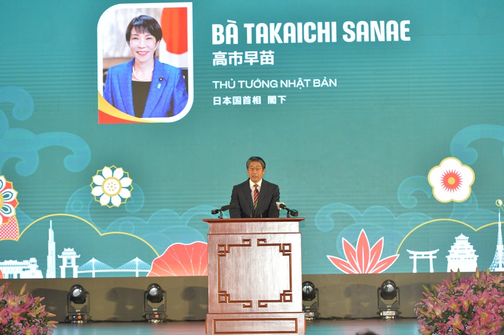 Ngài Ito Naoki, Đại sứ Nhật Bản tại Việt Nam đã đọc thông điệp của Thủ tướng Nhật Bản Takaichi Sanae tại Diễn đàn