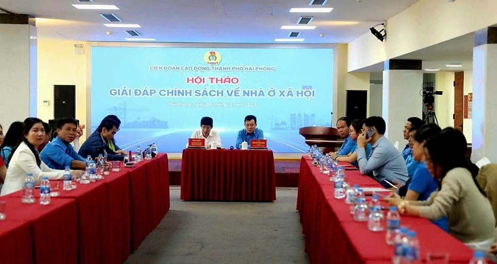 Hội thảo giải đáp chính sách về nhà ở xã hội do Liên đoàn Lao động TP Hải Phòng tổ chức chiều 6/12