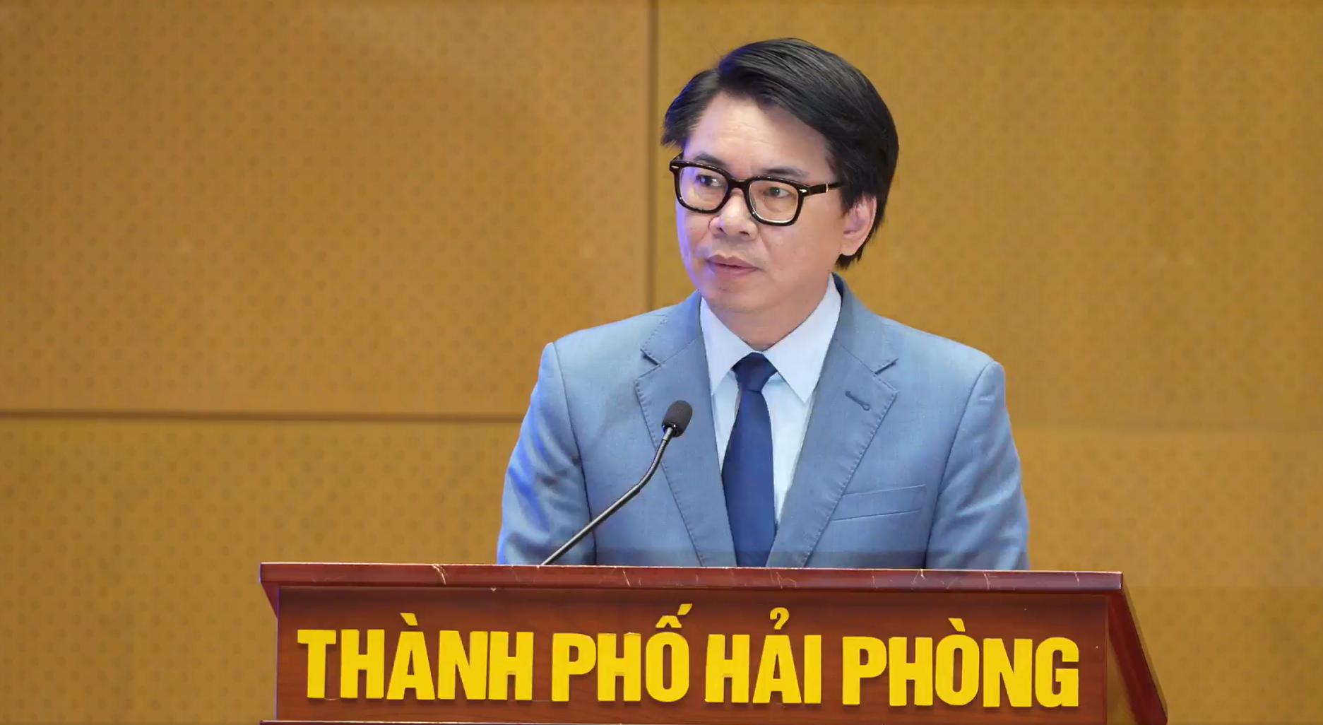&Ocirc;ng Nguyễn Cao Thắng, Gi&aacute;m đốc Sở Khoa học v&agrave; C&ocirc;ng nghệ Hải Dương ph&aacute;t biểu tại Hội nghị. Ảnh: H&agrave; Ki&ecirc;n