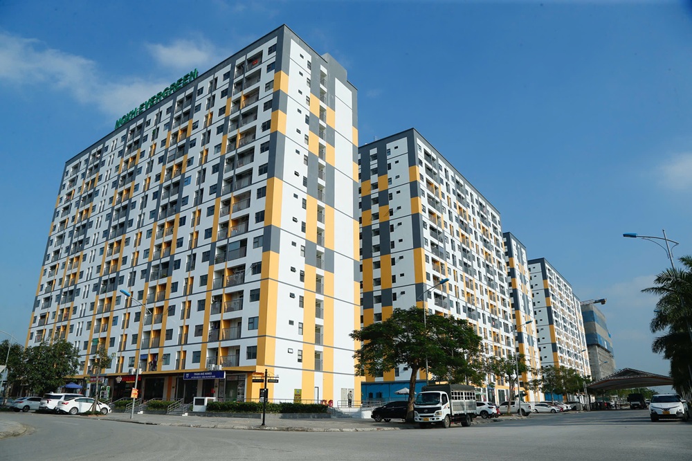 Nguồn cung nh&agrave; ở x&atilde; hội tr&ecirc;n địa b&agrave;n th&agrave;nh phố kh&aacute; lớn, nhưng người lao động vẫn kh&oacute; tiếp cận. Trong ảnh l&agrave; Khu nh&agrave; ở x&atilde; hội Evergreen Tr&agrave;ng Duệ, phường An Dương. Ảnh: Ho&agrave;ng Phước