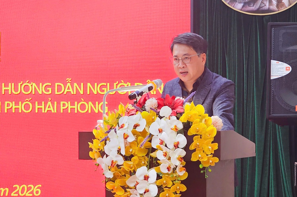 &Ocirc;ng Nguyễn Th&agrave;nh Hưng, Gi&aacute;m đốc Sở X&acirc;y dựng Hải Ph&ograve;ng ph&aacute;t biểu tại hội nghị c&ocirc;ng bố quyết định th&agrave;nh lập Tổ c&ocirc;ng t&aacute;c chuy&ecirc;n tr&aacute;ch về nh&agrave; ở x&atilde; hội