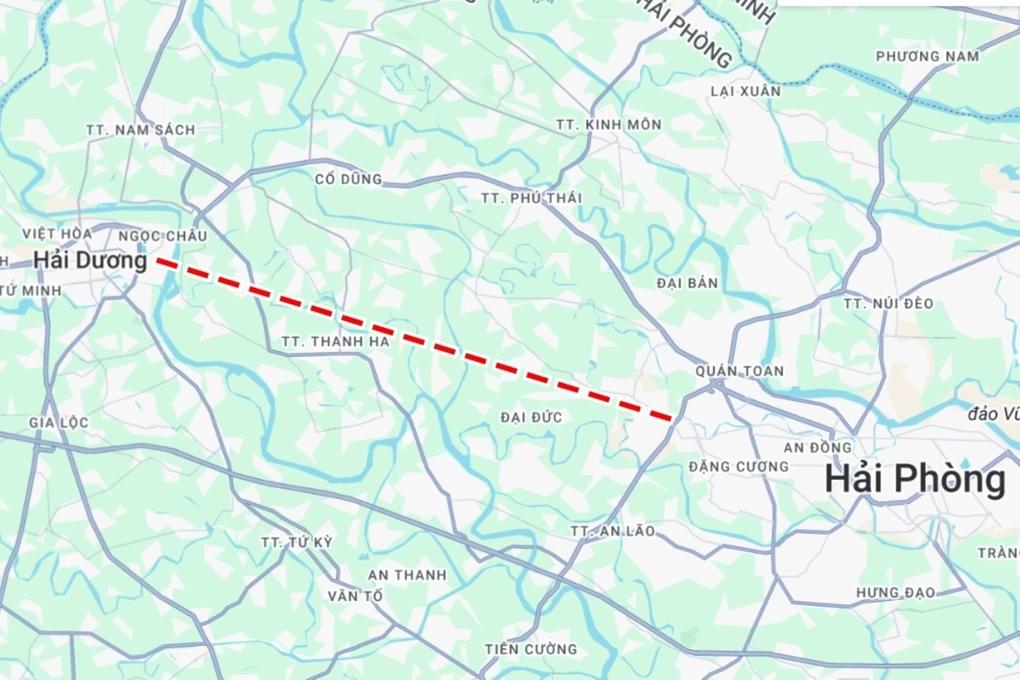 Bản đồ hướng tuyến kết nối Đ&ocirc;ng - T&acirc;y Hải Ph&ograve;ng
