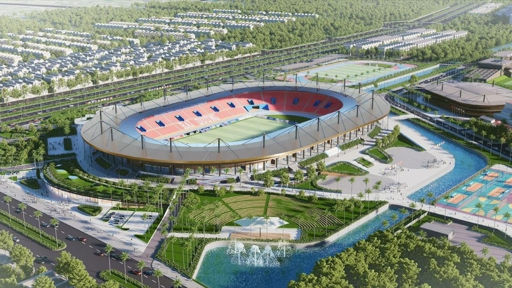 Phối cảnh s&acirc;n vận động ở ph&iacute;a T&acirc;y Hải Ph&ograve;ng
