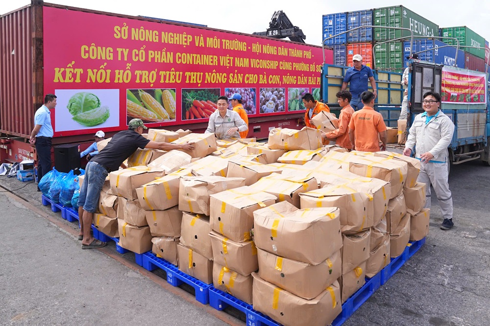 Sở N&ocirc;ng nghi&ecirc;p v&agrave; M&ocirc;i trường, Hội N&ocirc;ng d&acirc;n th&agrave;nh phố, phường Đồ Sơn, TP. Hải Ph&ograve;ng c&ugrave;ng c&aacute;c doanh nghiệp đẩy mạnh ti&ecirc;u thụ n&ocirc;ng sản cho n&ocirc;ng d&acirc;n