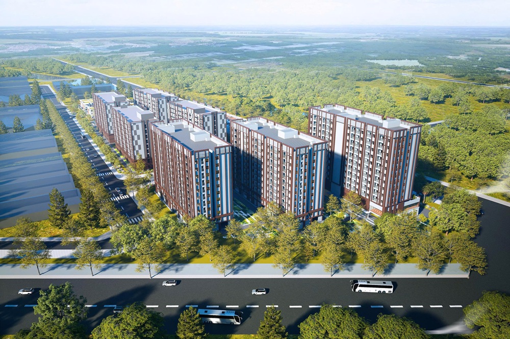 Phối cảnh Dự &aacute;n đầu tư x&acirc;y dựng Khu chức năng dịch vụ thuộc Khu c&ocirc;ng nghiệp Đại An mở rộng (Nh&agrave; ở lưu tr&uacute; cho c&ocirc;ng nh&acirc;n, chuy&ecirc;n gia)