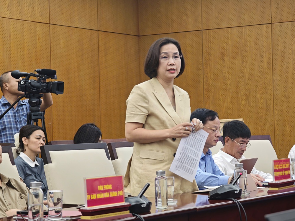 B&agrave; Nguyễn Thị V&acirc;n Anh, Ph&oacute; Chủ tịch UBND phường Hồng B&agrave;ng th&ocirc;ng tin về kế hoạch tổ chức khởi động Phố đi bộ th&iacute; điểm