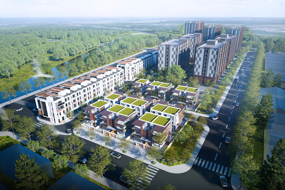 Phối cảnh Dự &aacute;n đầu tư x&acirc;y dựng Khu chức năng dịch vụ thuộc khu c&ocirc;ng nghiệp Đại An mở rộng (Nh&agrave; ở lưu tr&uacute; cho c&ocirc;ng nh&acirc;n, chuy&ecirc;n gia).