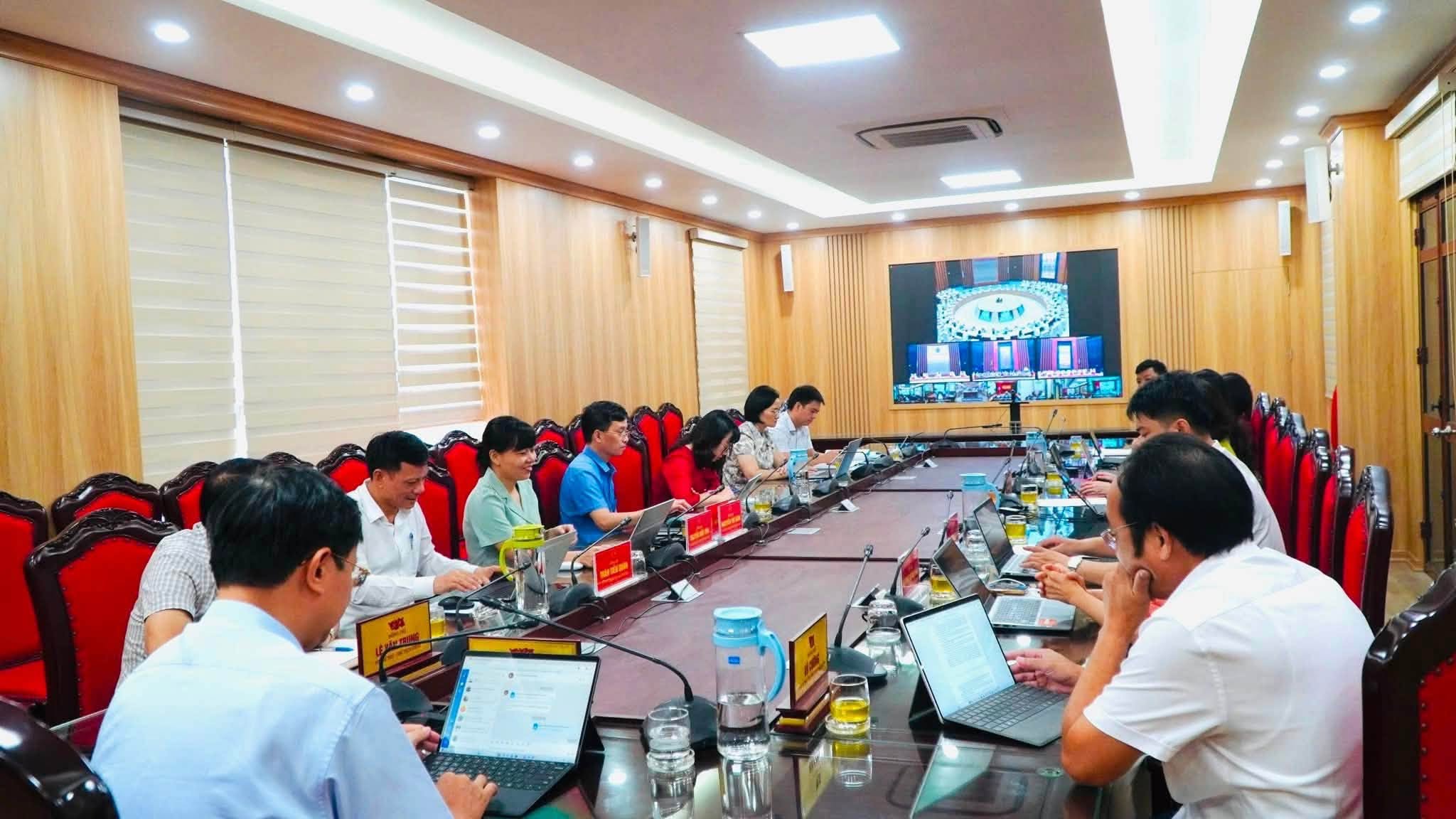Điểm cầu dự trực tuyến Hội nghị Th&agrave;nh ủy Hải Ph&ograve;ng lần thứ 4 tại Đảng ủy phường Tứ Minh