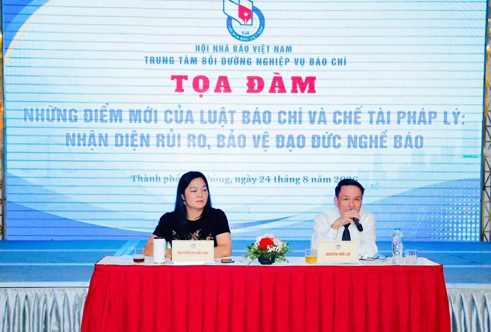 Tọa đ&agrave;m &ldquo;Những điểm mới của Luật B&aacute;o ch&iacute; v&agrave; chế t&agrave;i ph&aacute;p l&yacute; Nhận diện rủi ro, bảo vệ đạo đức nghề b&aacute;o&rdquo;