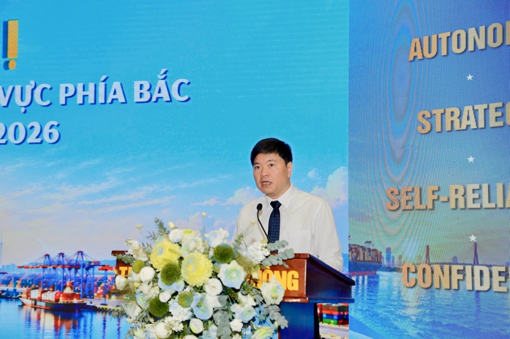 &Ocirc;ng Ho&agrave;ng Minh Cường, Ph&oacute; chủ tịch UBND th&agrave;nh phố ph&aacute;t biểu tại Hội nghị.