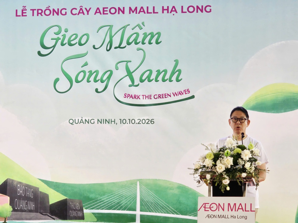 &Ocirc;ng Isobe Daisuke, Tổng gi&aacute;m đốc C&ocirc;ng ty TNHH AEONMALL Việt Nam ph&aacute;t biểu khai mạc