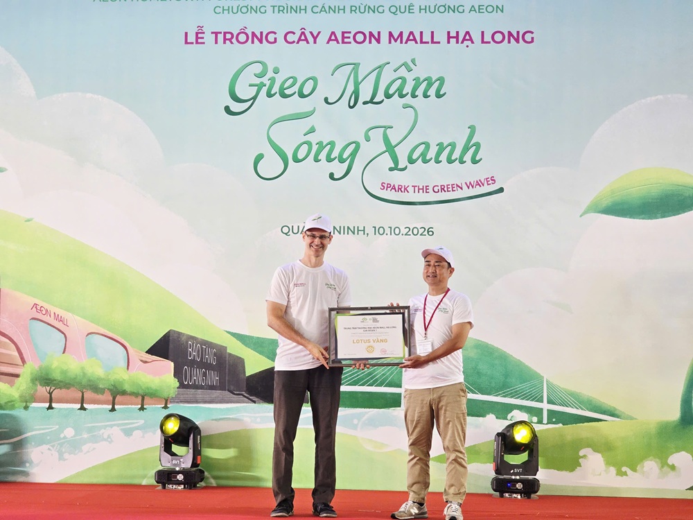 TTTM AEON MALL Hạ Long nhận chứng nhận c&ocirc;ng tr&igrave;nh xanh LOTUS từ Hội đồng C&ocirc;ng tr&igrave;nh Xanh Việt Nam (VGBC)