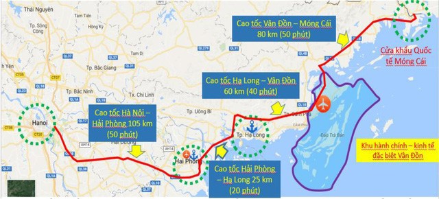 Cao tốc Vân Đồn – Móng Cái khi vận hành sẽ tạo thành trục cao tốc xương sống chạy dọc Quảng Ninh với tổng chiều dài gần 200km